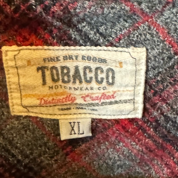 Tobacco Motorwear Co Red and Gray Plaid Shirt XL - Picture 2 of 4